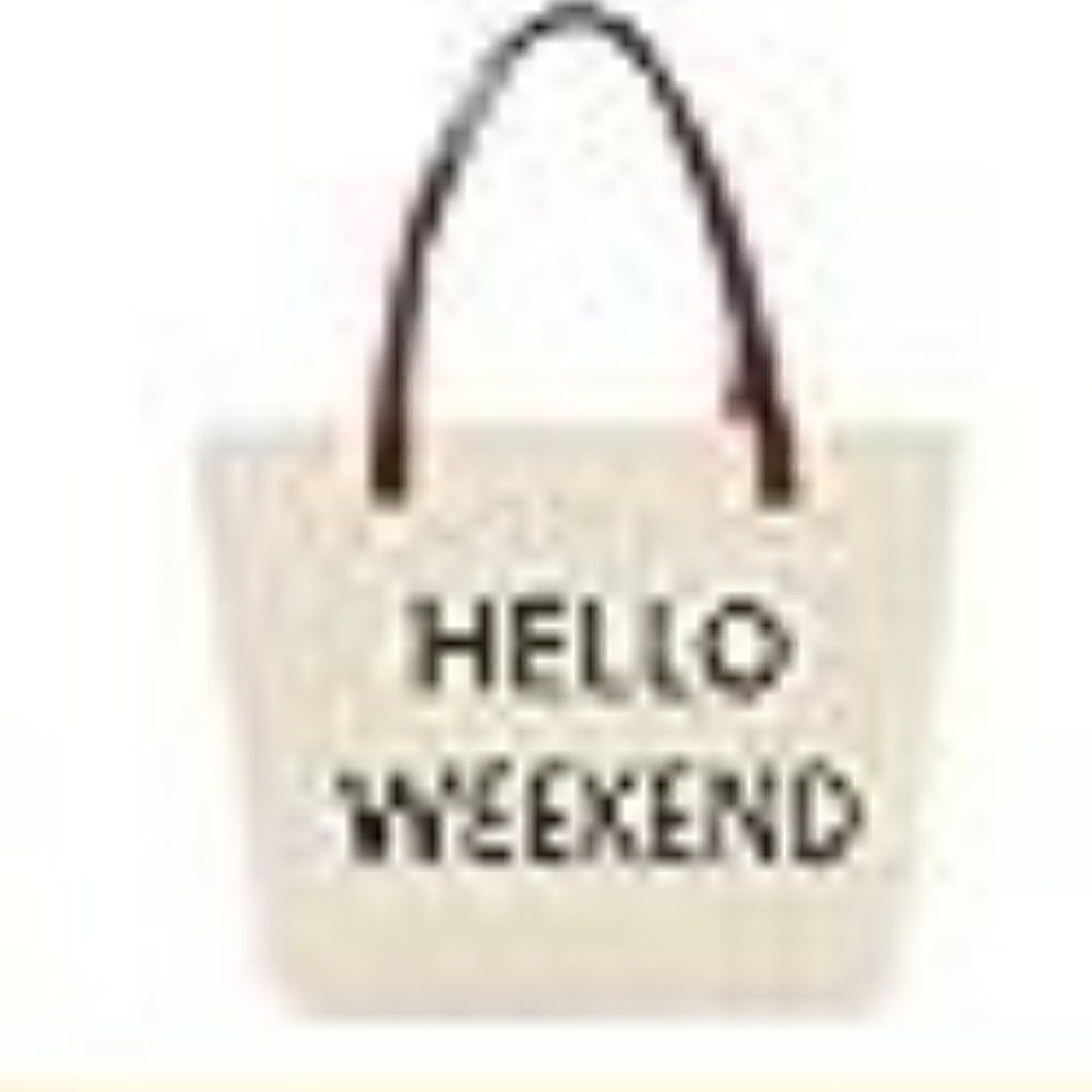 Straw Woven Beach Tote Bag Waterproof Sandproof with Zipper, Perfect for Travel - Picture 3 of 3